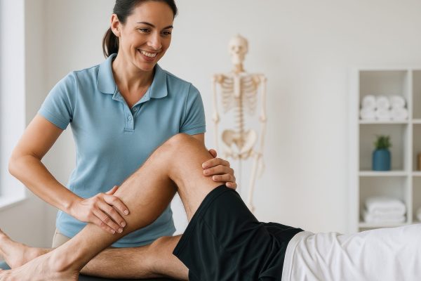 Physical therapy session with therapist